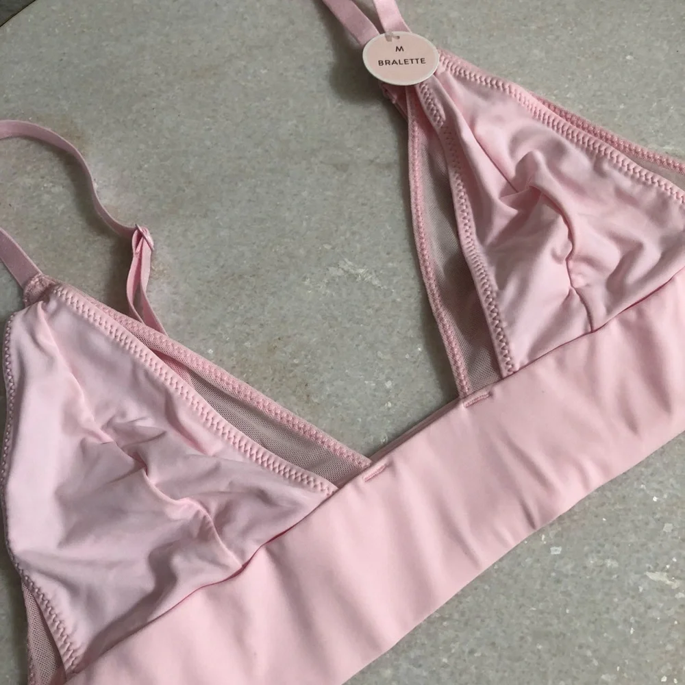 Pink mesh bralette nwt size medium